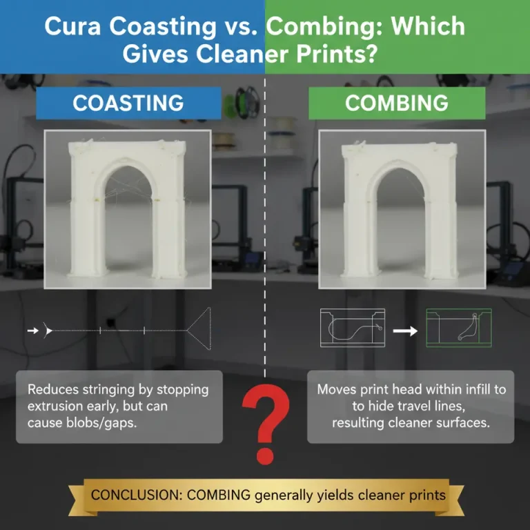 Cura Coasting vs Combing for Cleaner 3D Prints