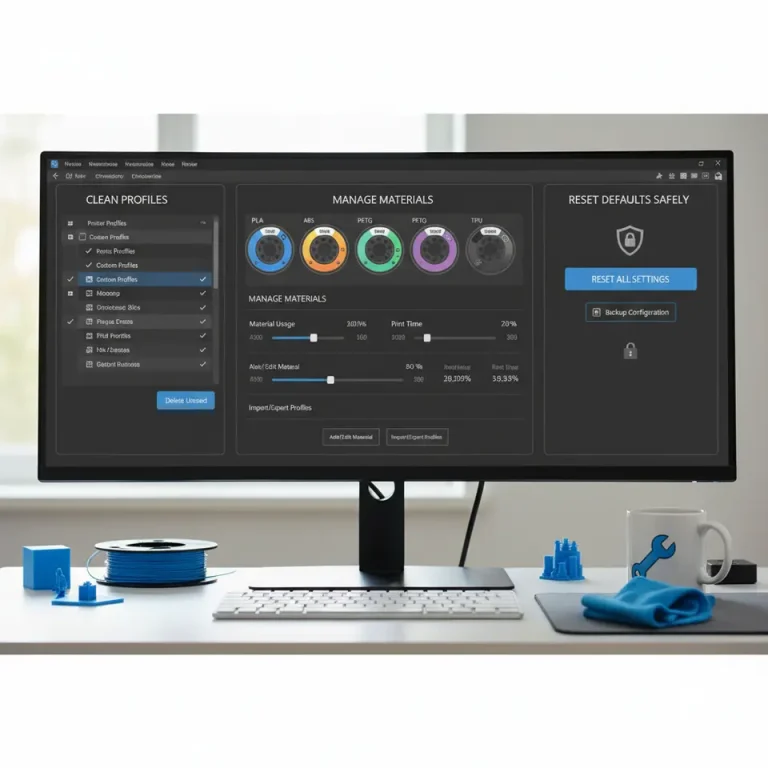 Clean Cura Profiles, Manage Materials & Reset Settings
