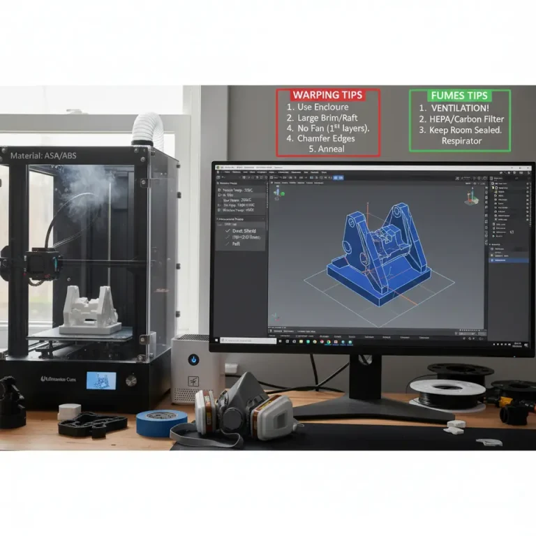 Cura Settings for ASA & ABS to Prevent Warping and Fumes