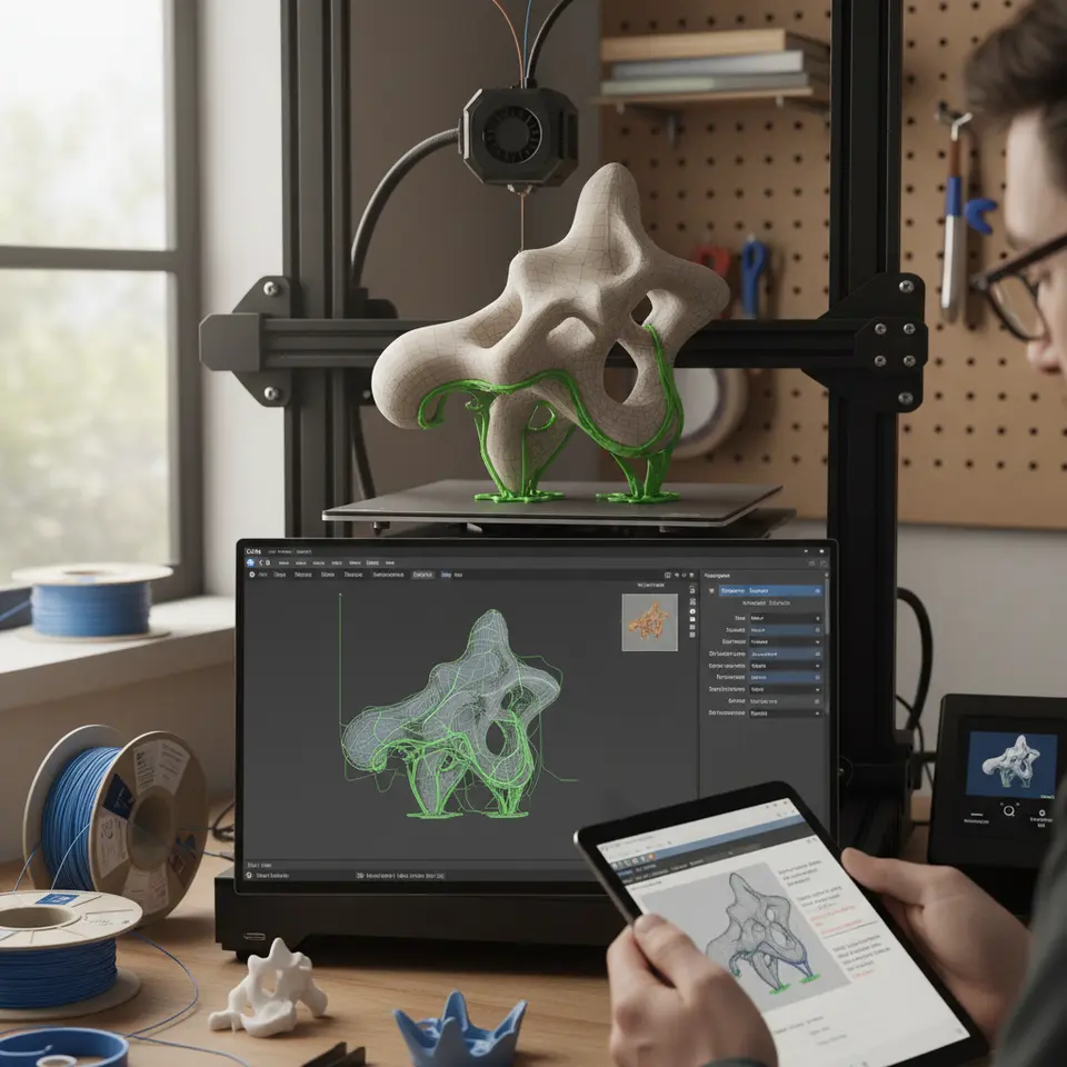 how to slice for improved overhangs on organic shapes using Cura’s support settings