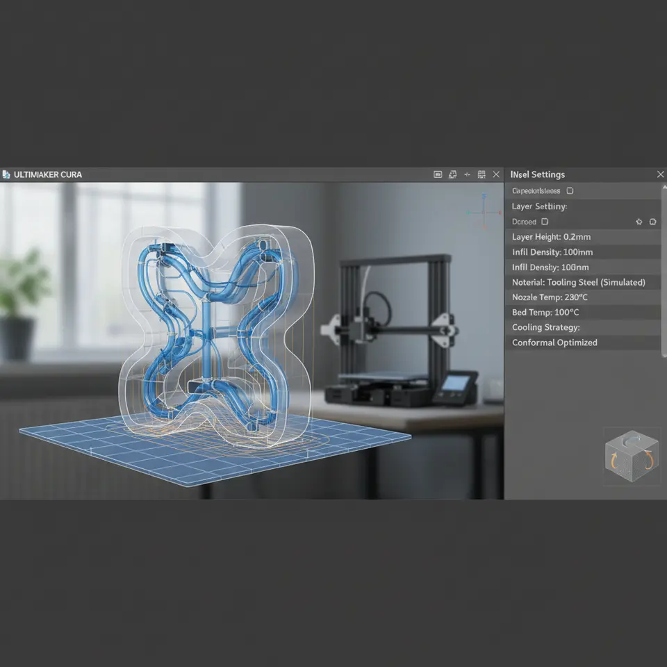 3D printed mold with conformal cooling channels