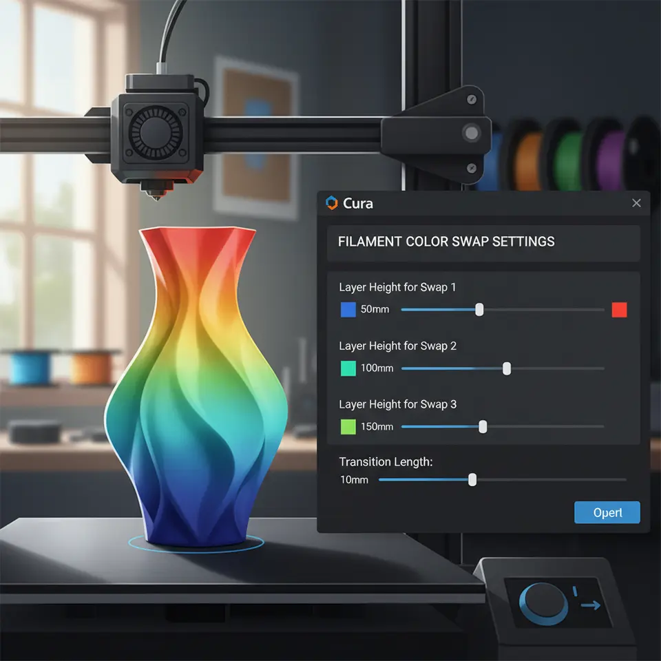 Gradient color transitions in 3D printing