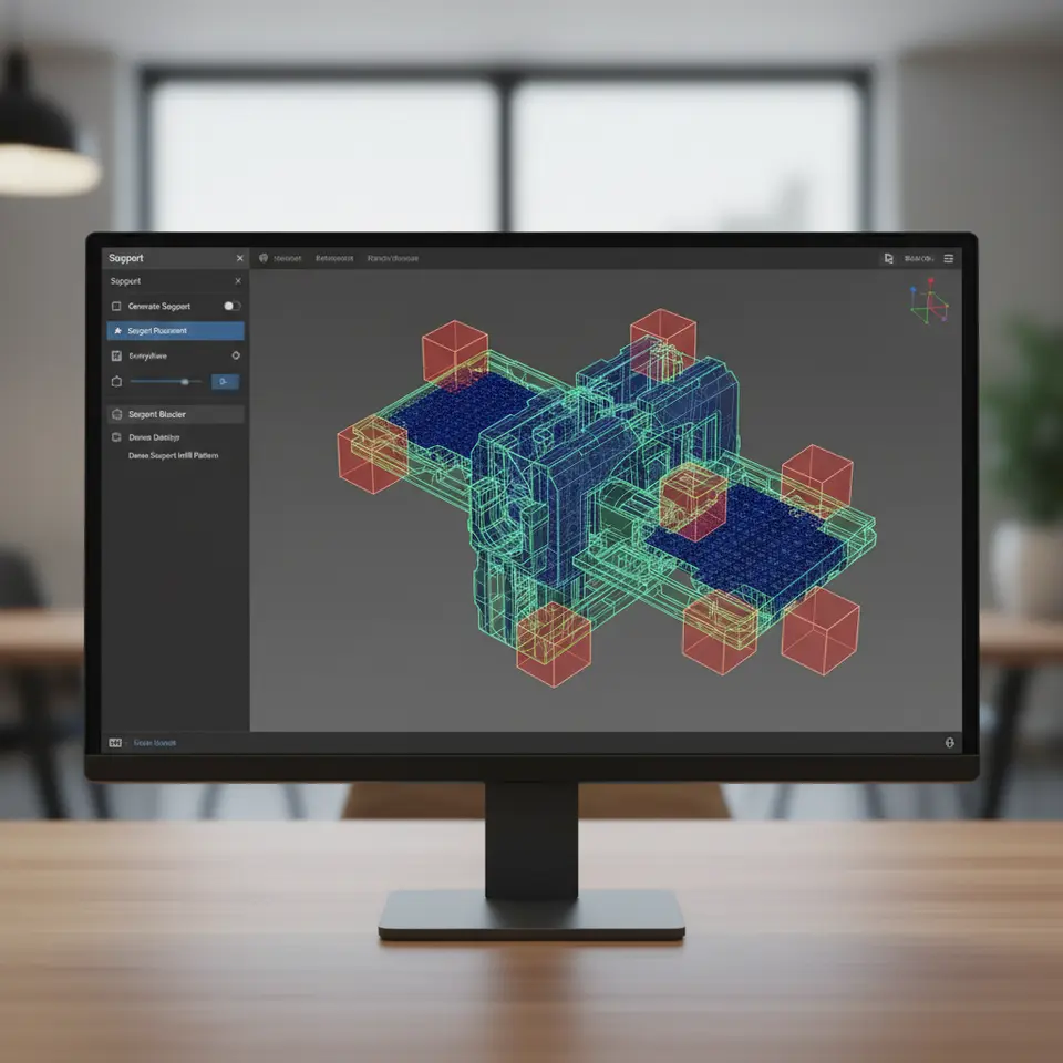 Cura slicer support blockers and dense supports