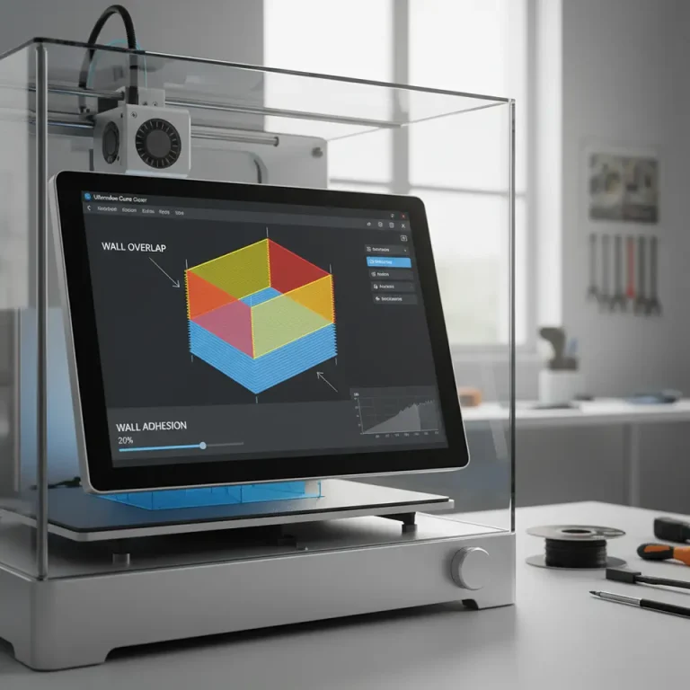 3D printed model showcasing wall overlap settings