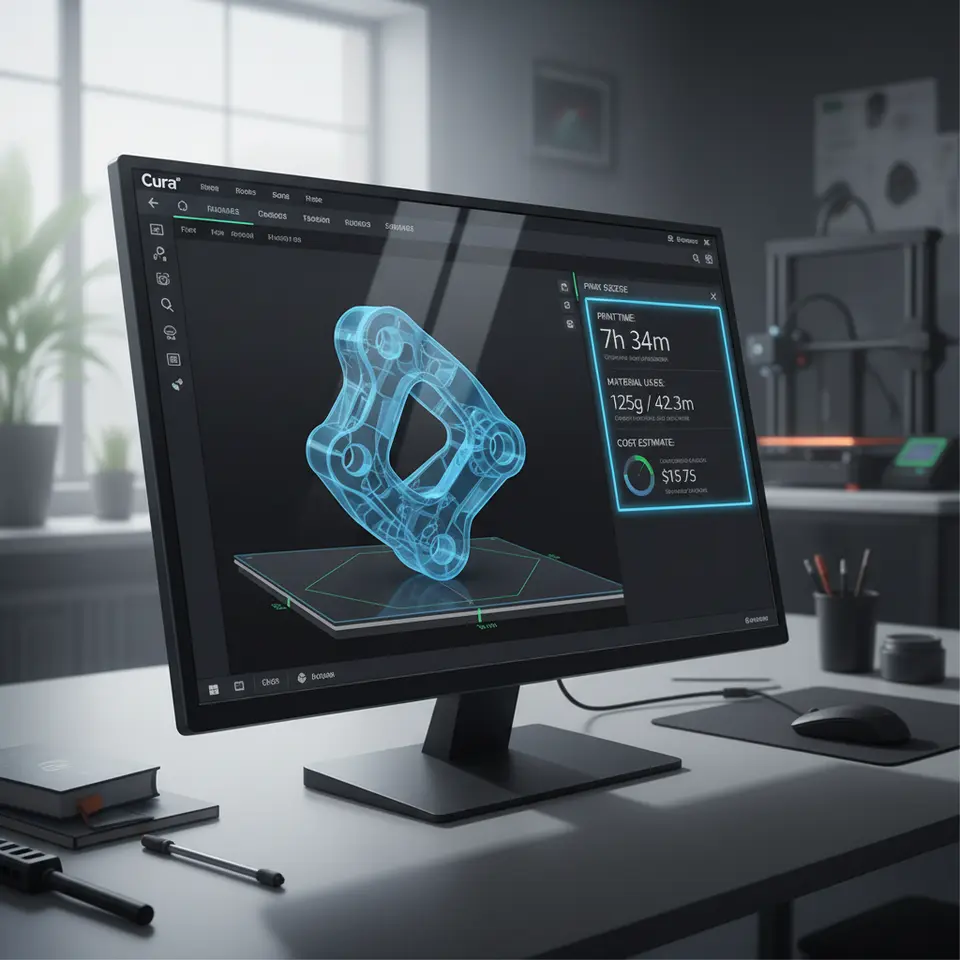 Cura Slicer metrics for 3D print quoting