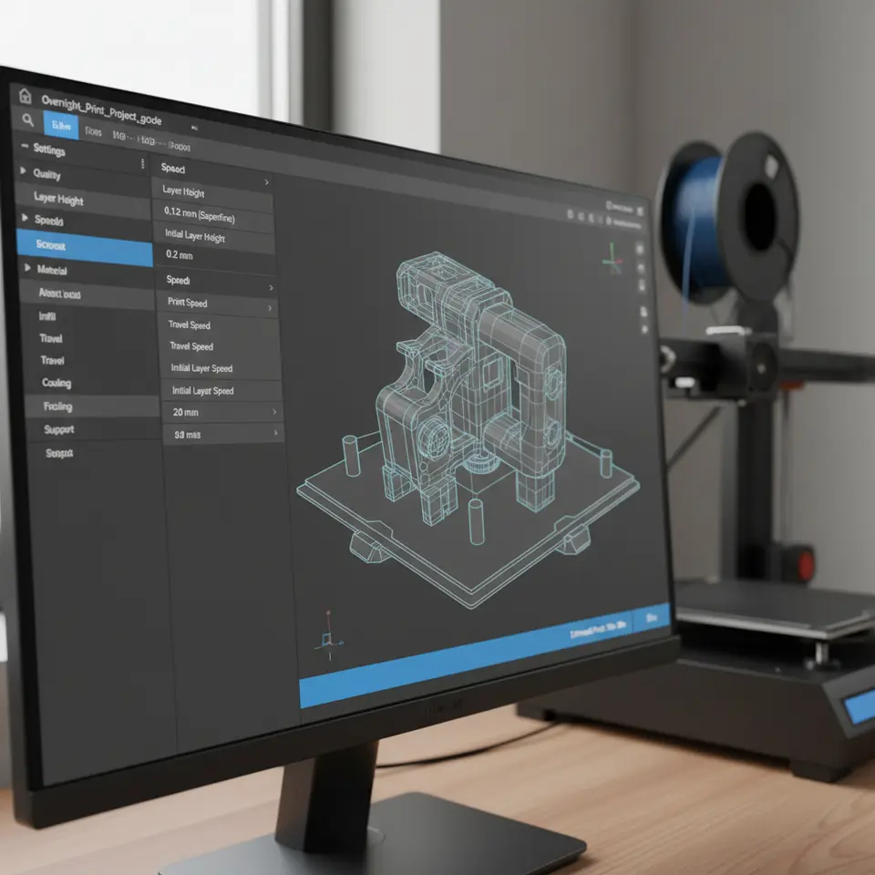 Cura Slicer interface for 3D printing settings