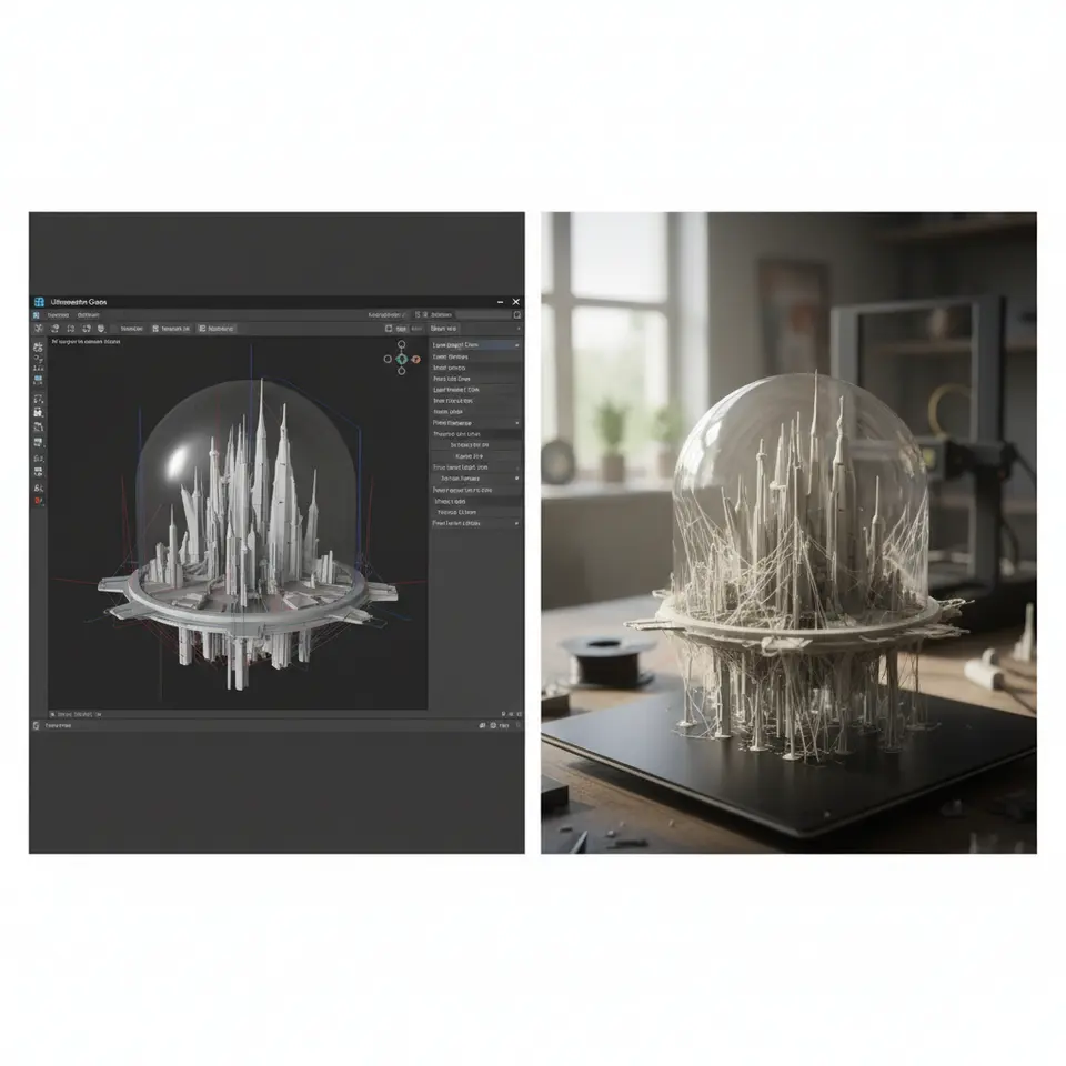 Cura slicer preview vs. final print quality